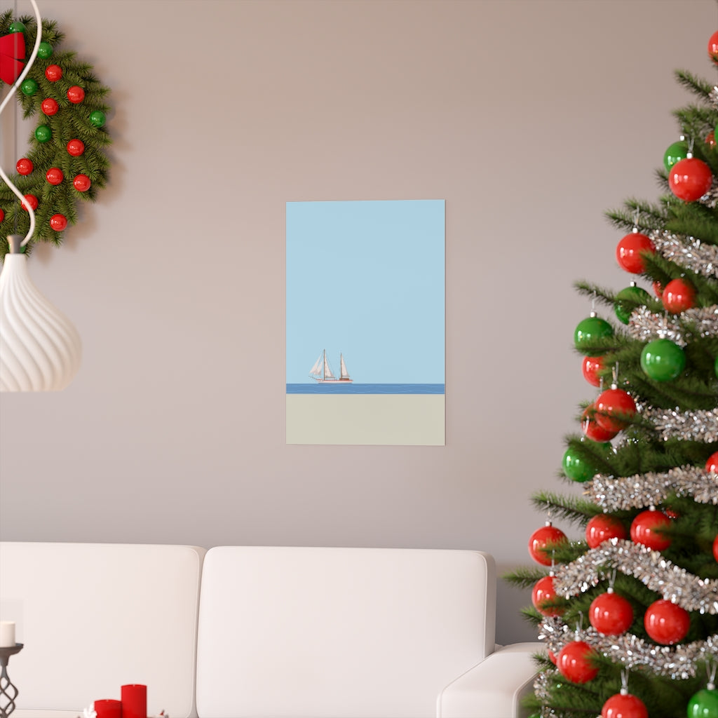 Ocean Sailing Boat Art Print