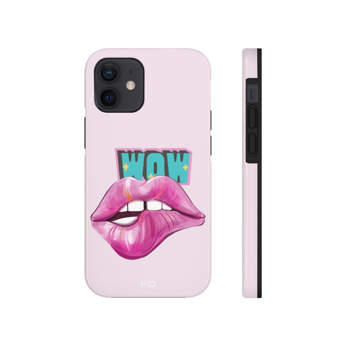 Durable iPhone Case with Wireless Charging for Bold Lips Design