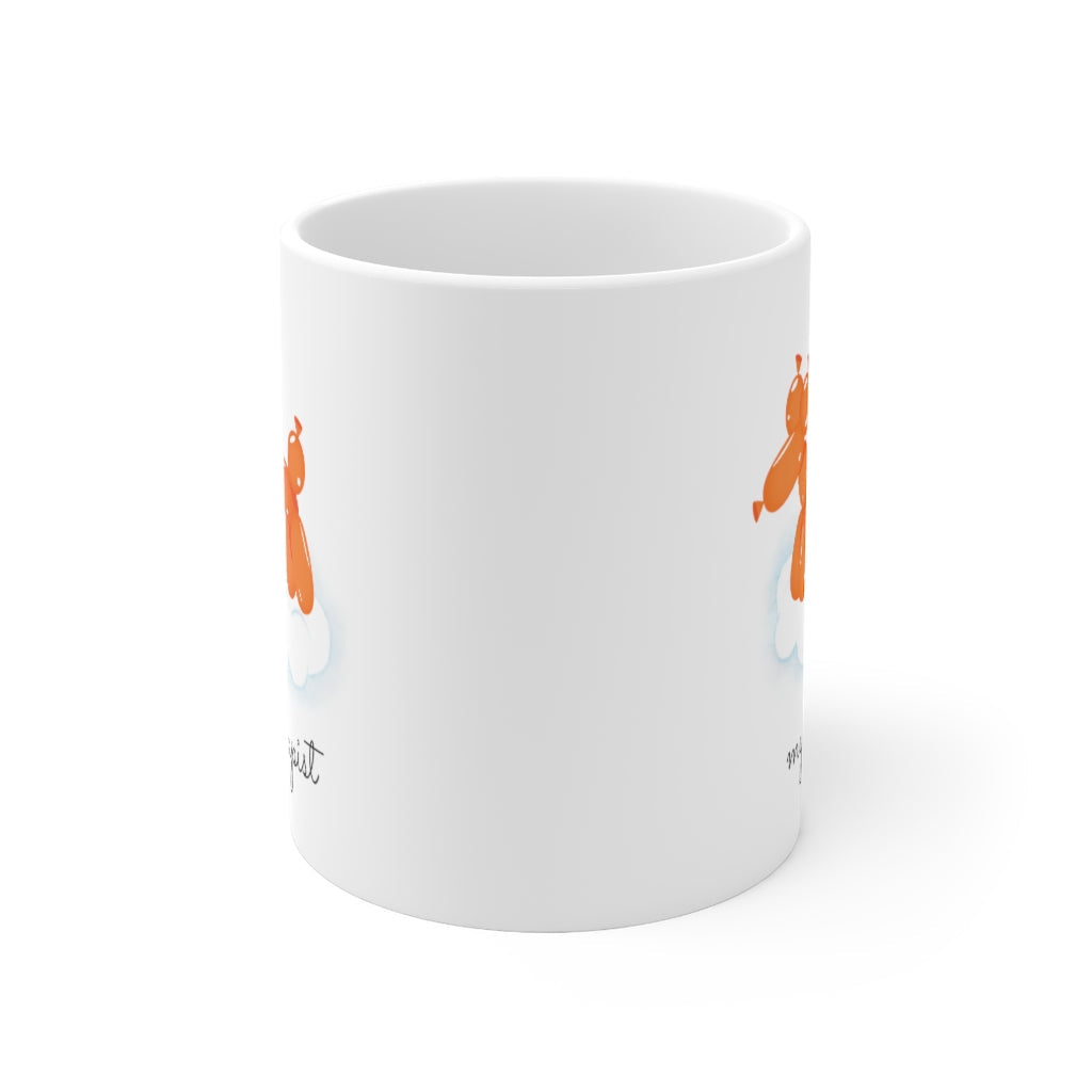 Mug with a Theme of an Orange Balloon Canine