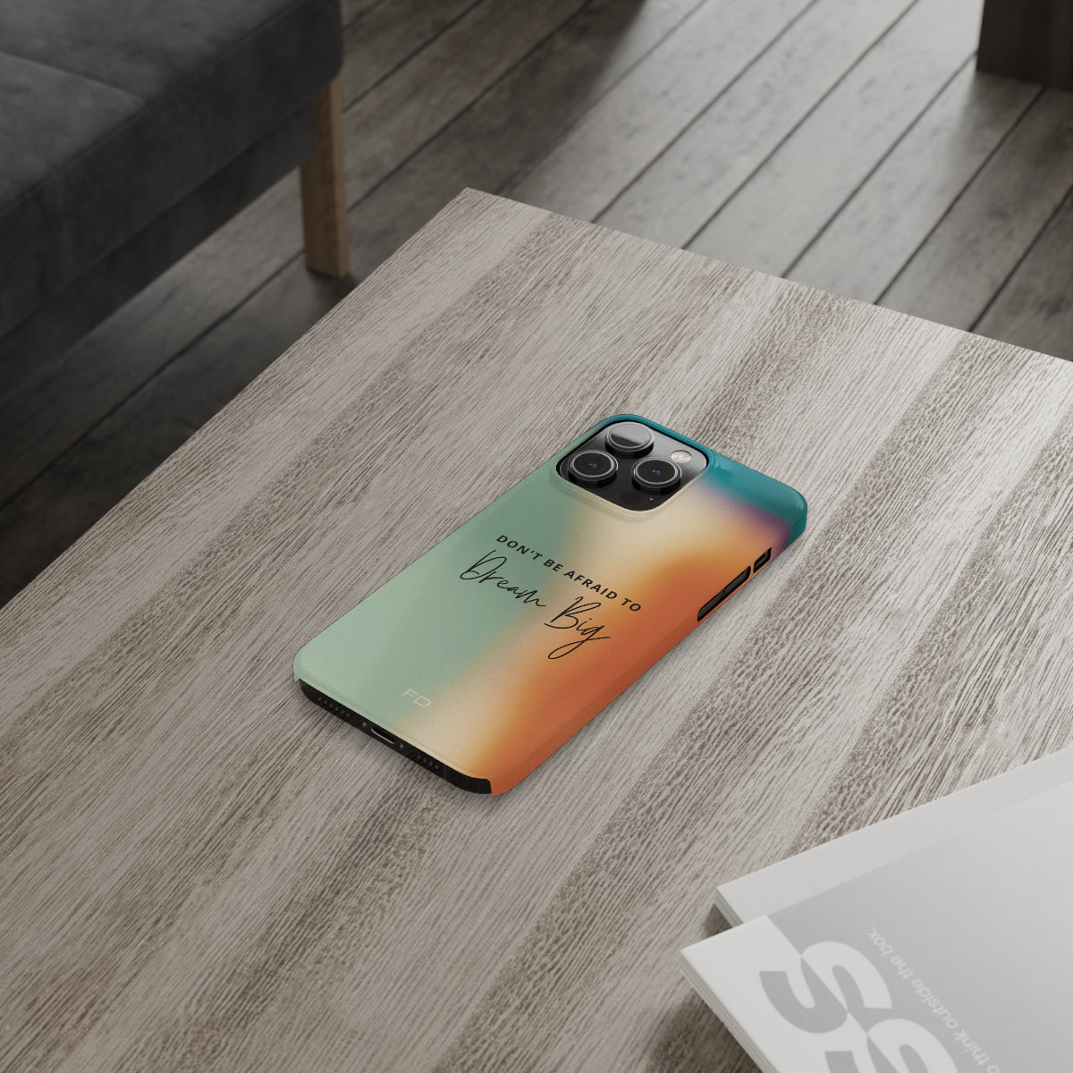 Dream Big Quotation Sleek Cover for iPhone