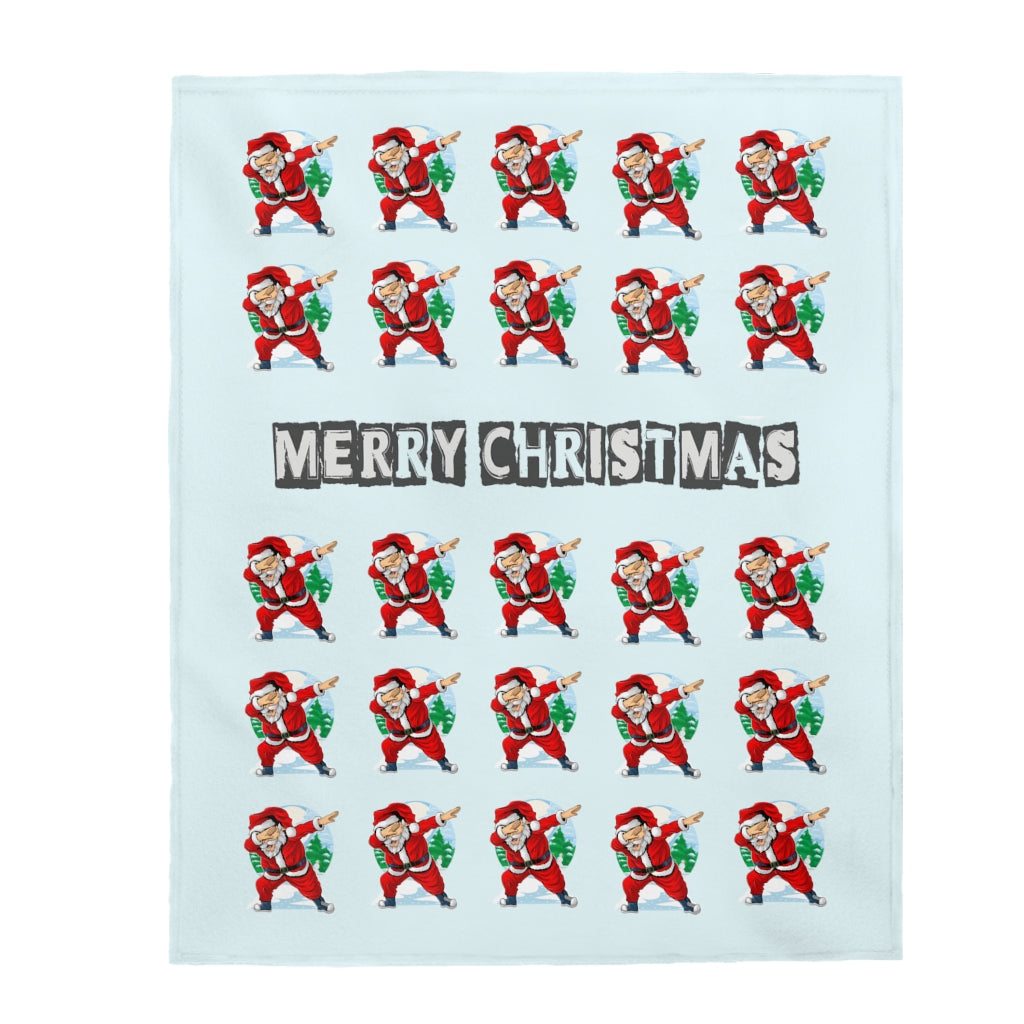 Santa Dancing Plush Velveteen Throw