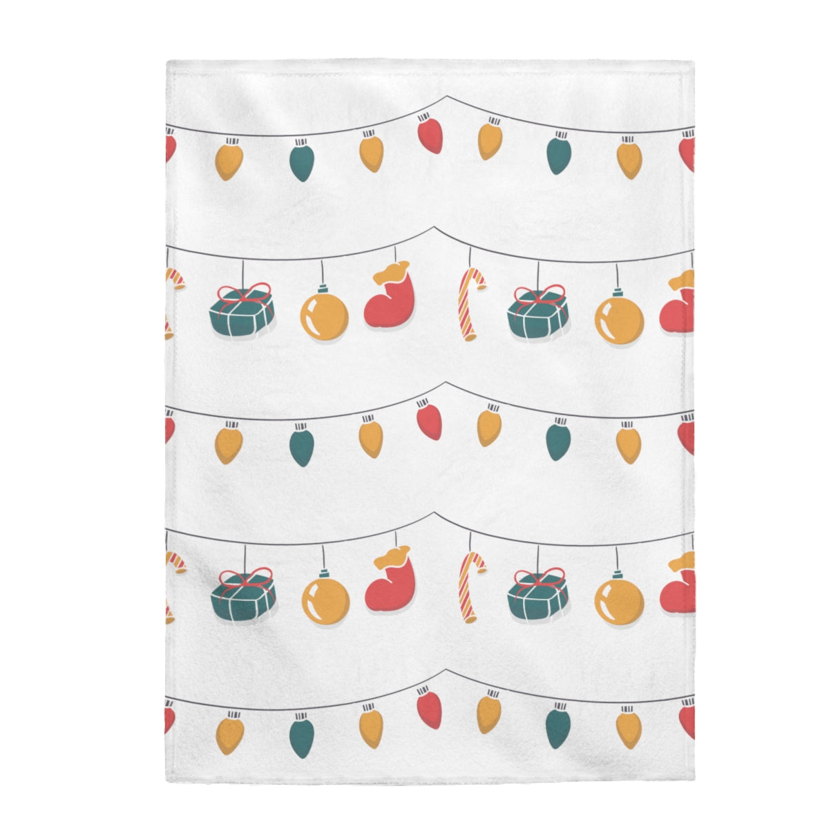 Plush Throw Blanket with Festive Holiday Lights