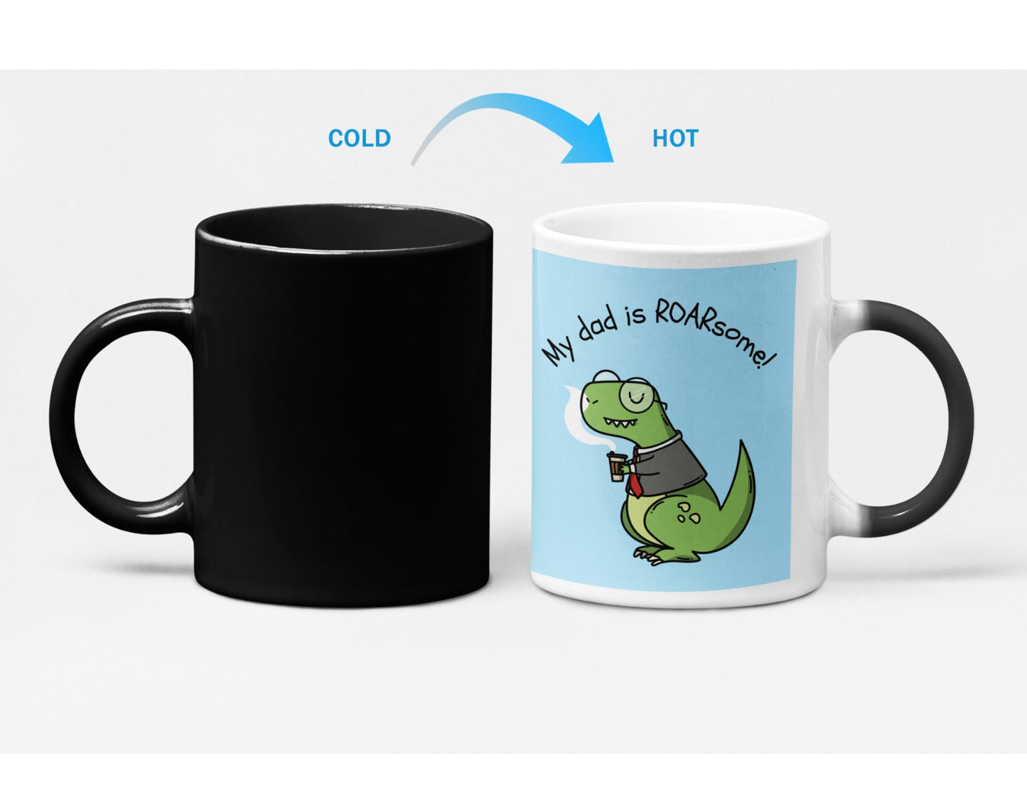 Roarsome Dad Heat Sensitive Mug - Changes Color!