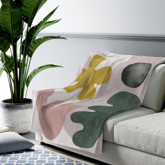 Plush Throw with Geometric Patterns