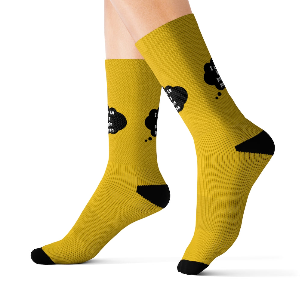 Funny Novelty Socks - Former Social Butterfly Design