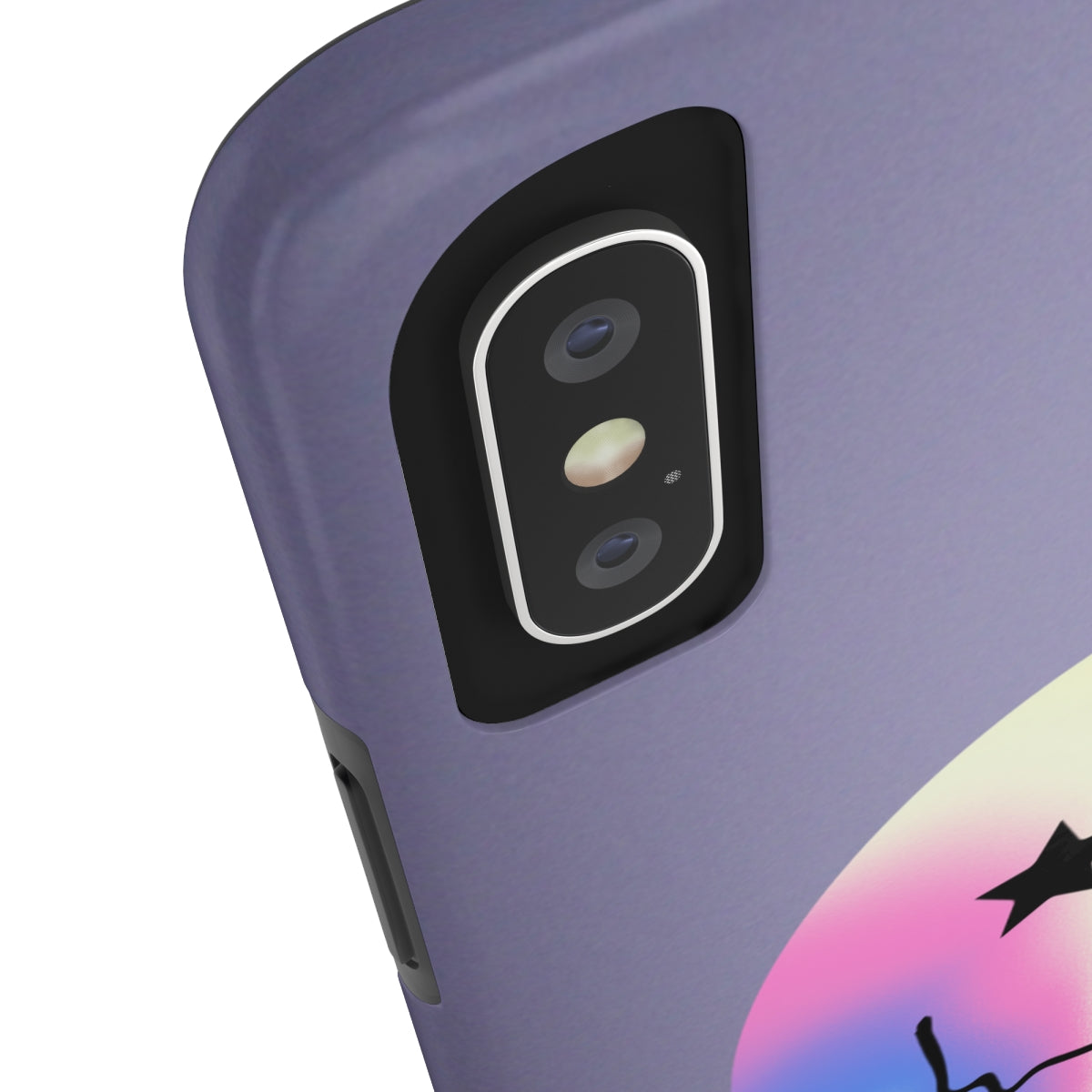 Durable iPhone Case with Starry Happy Face Design and Wireless Charging Capability