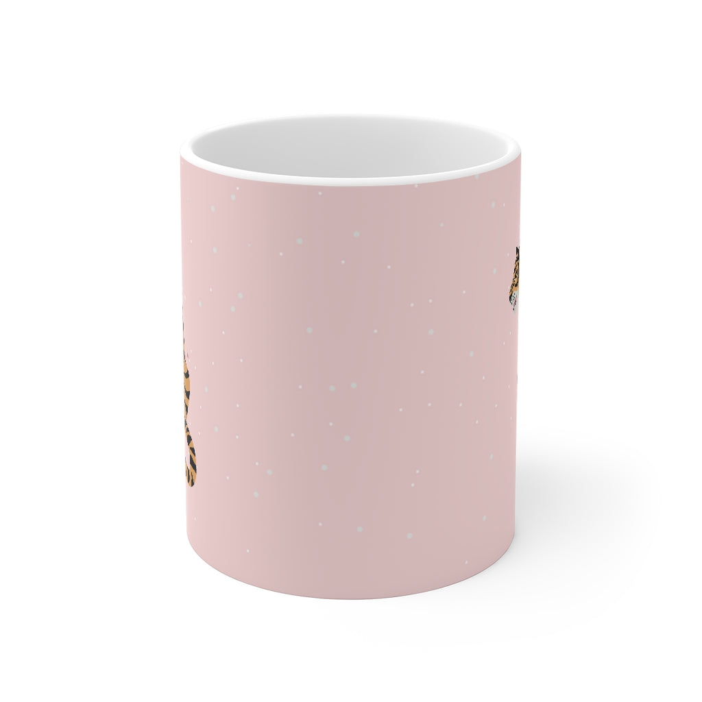 11 oz Pink Leopard Coffee Cup