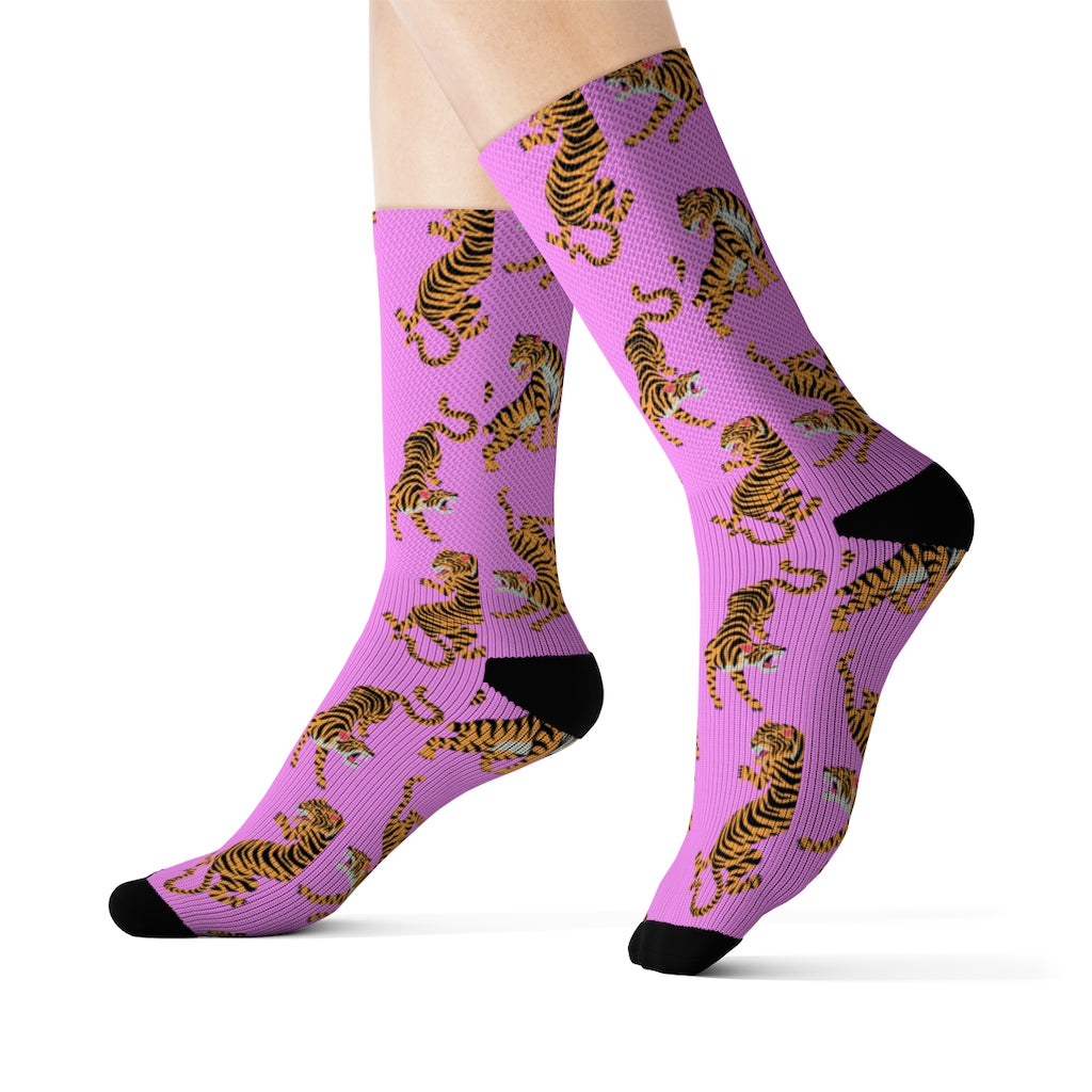 Pink Tiger Fun Novelty Socks