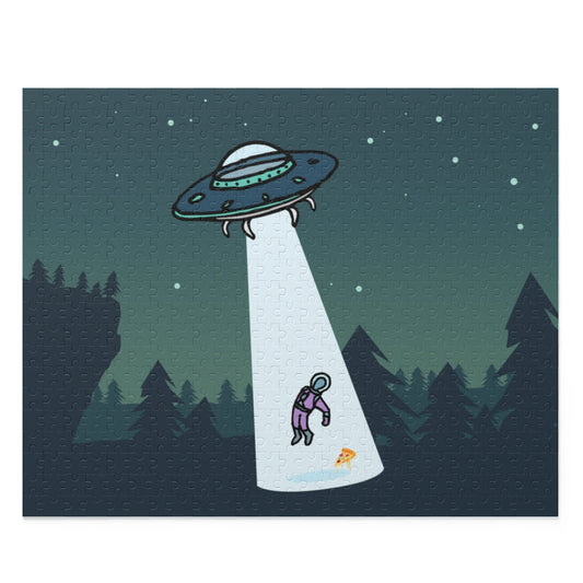 500-Piece Jigsaw Puzzle: Extraterrestrial Encounter and Pizza Party