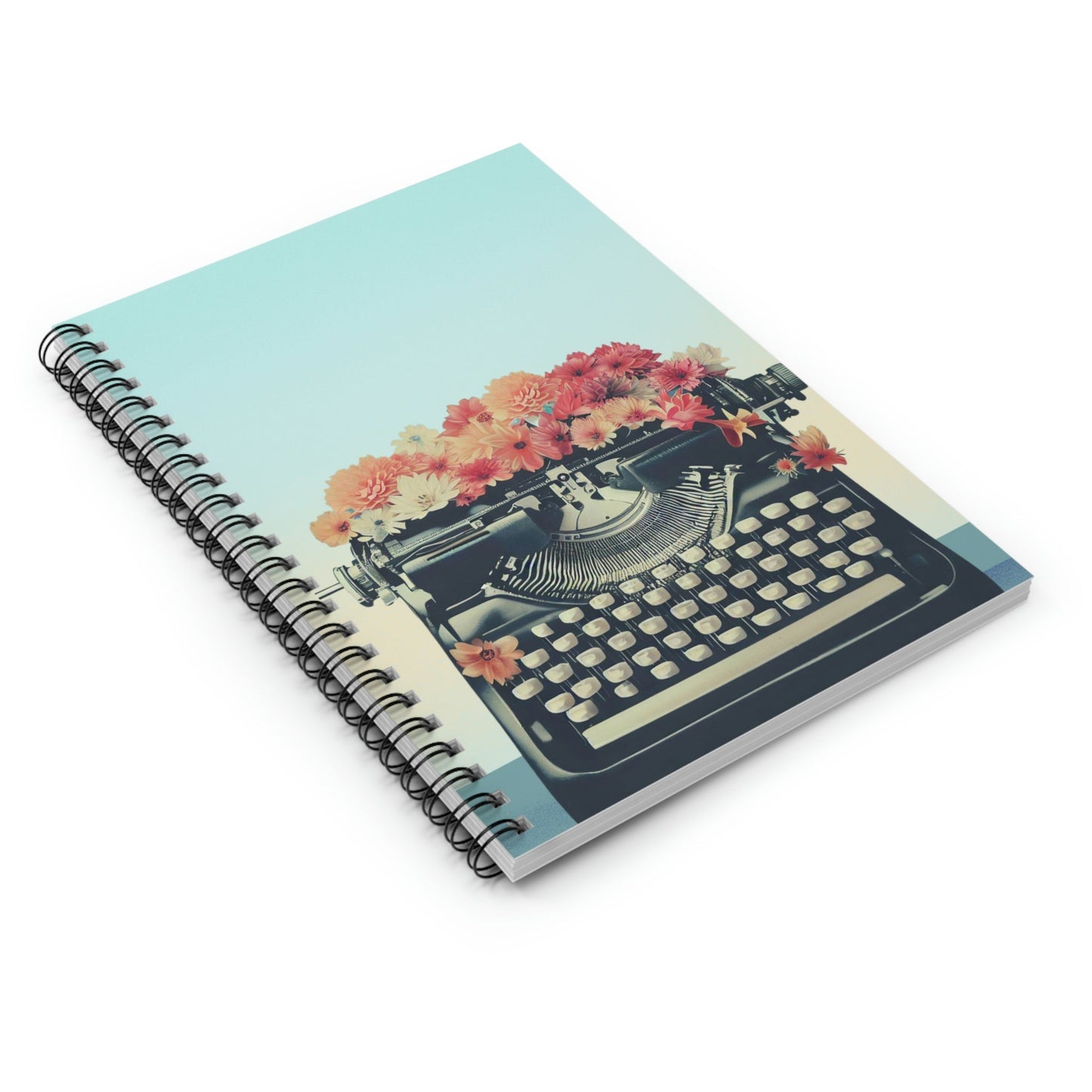 Spiral Notebook with Vintage Typewriter Design