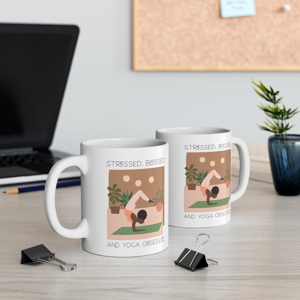 Stress-free, Blissful and Yoga Devoted Mug