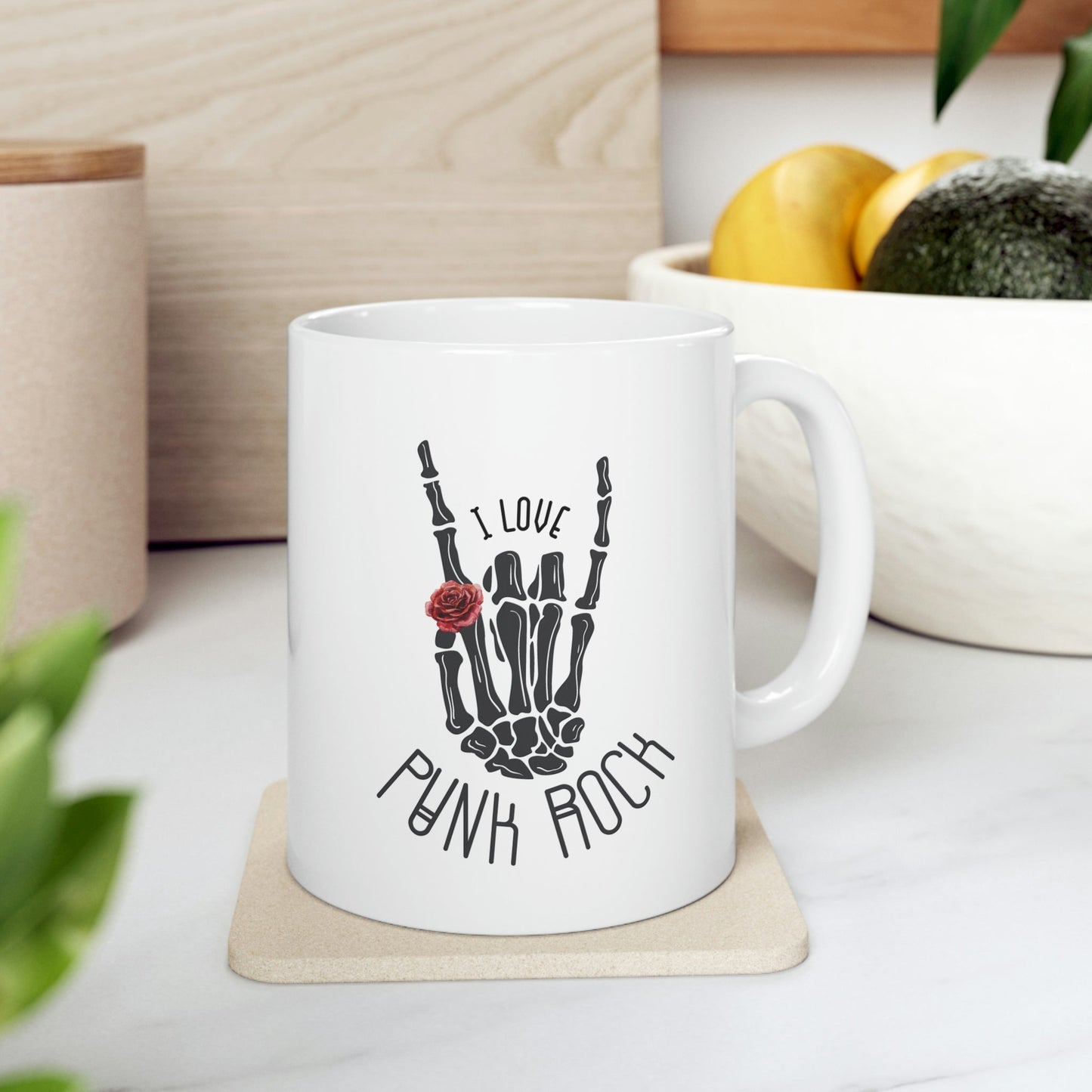 Punk Rock Skeleton Hand Mug