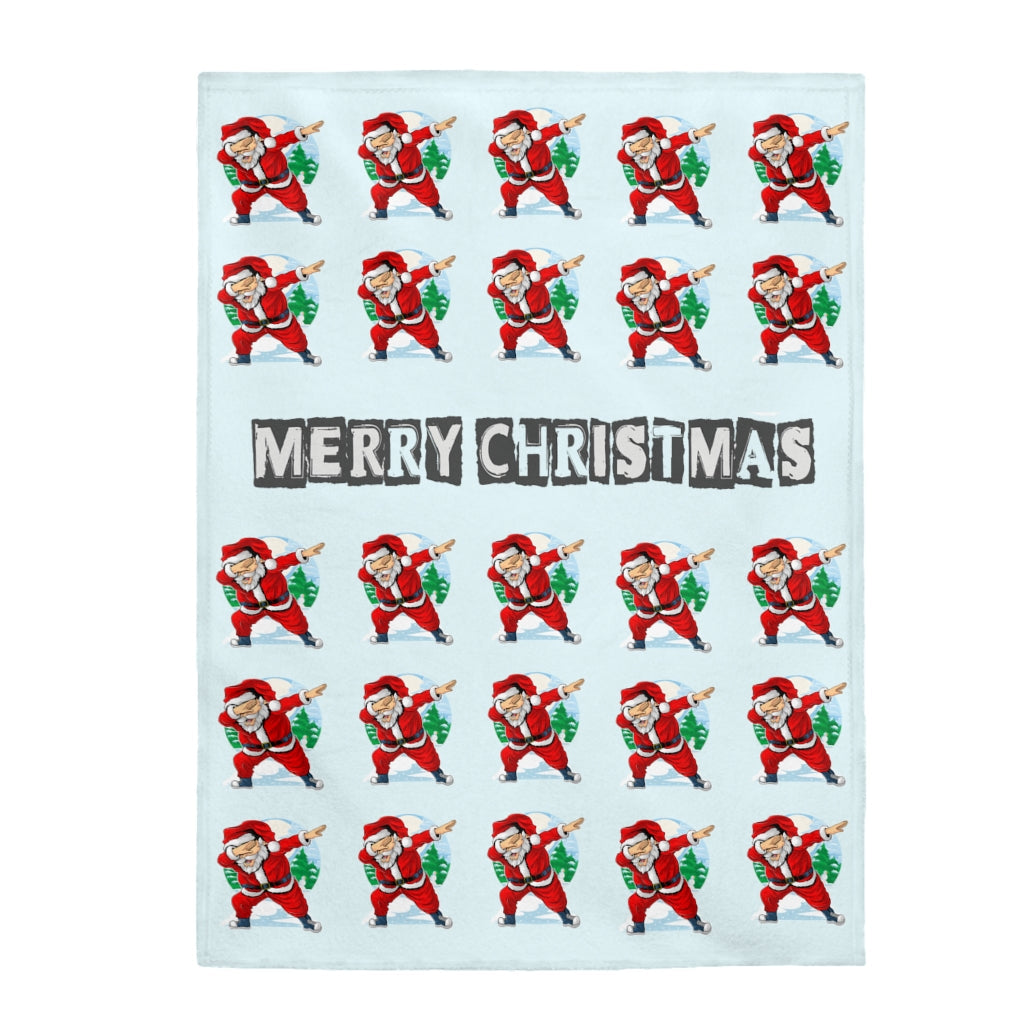 Santa Dancing Plush Velveteen Throw