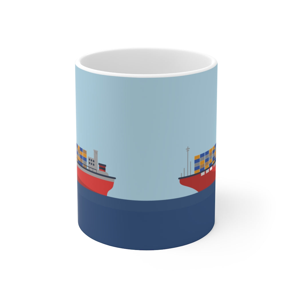 11oz Ceramic Mug - Cargo Vessel Design