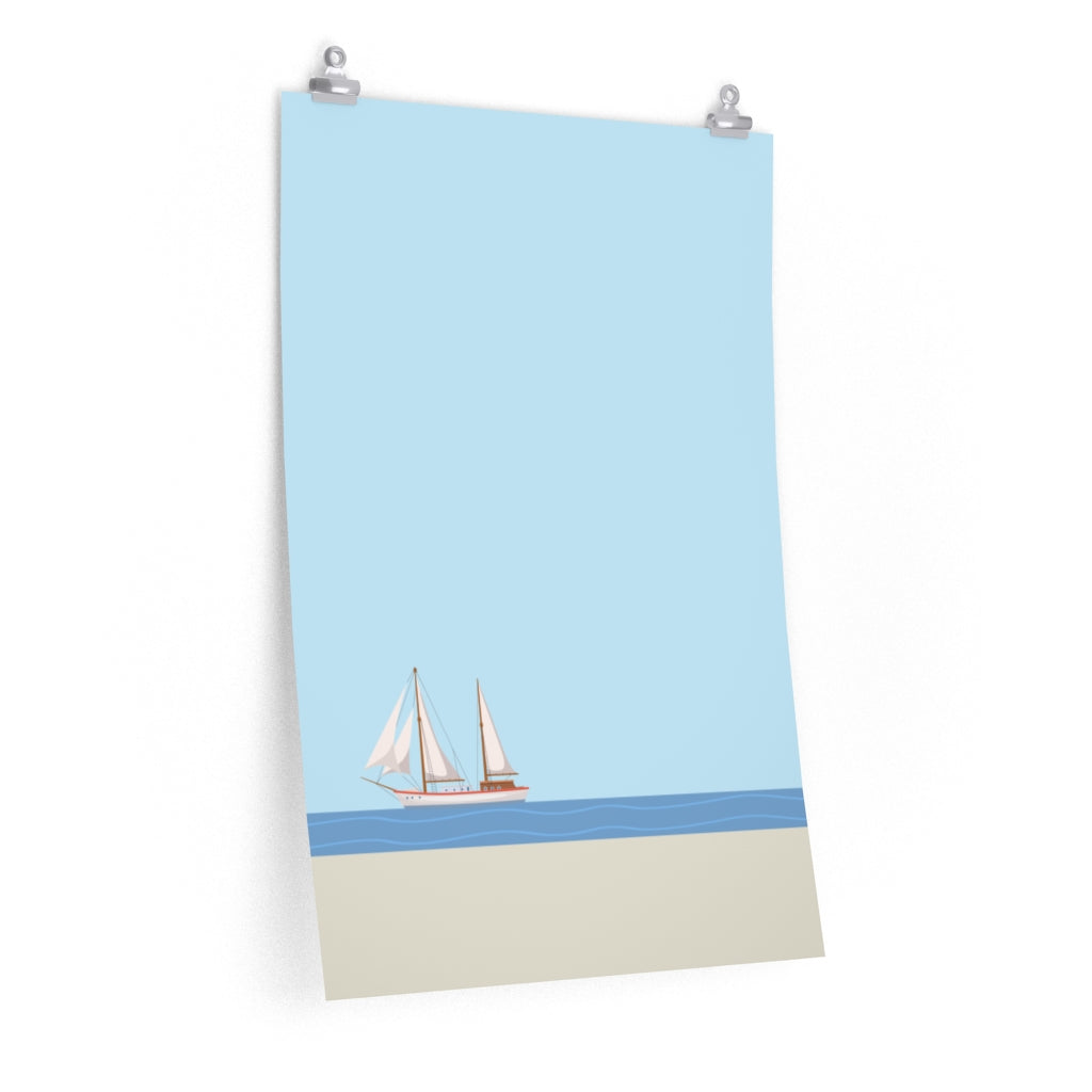 Ocean Sailing Boat Art Print