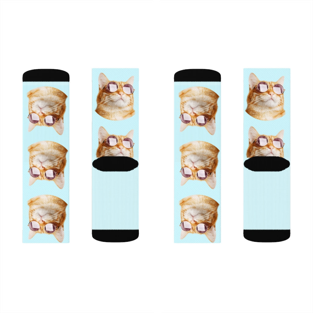 Socks with Cool Cat Wearing Shades