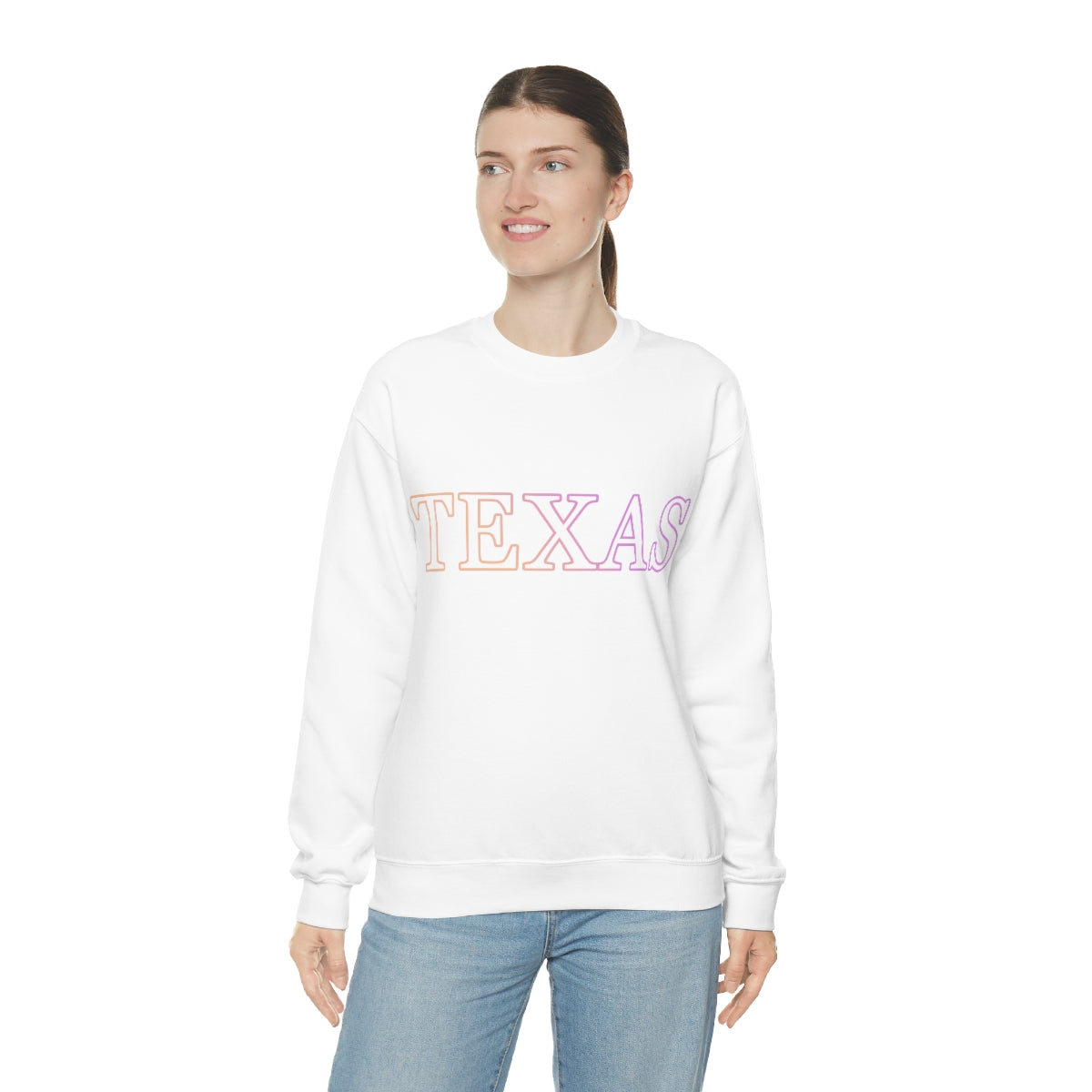 Gradient Crewneck Sweatshirt for Women in Texas Design