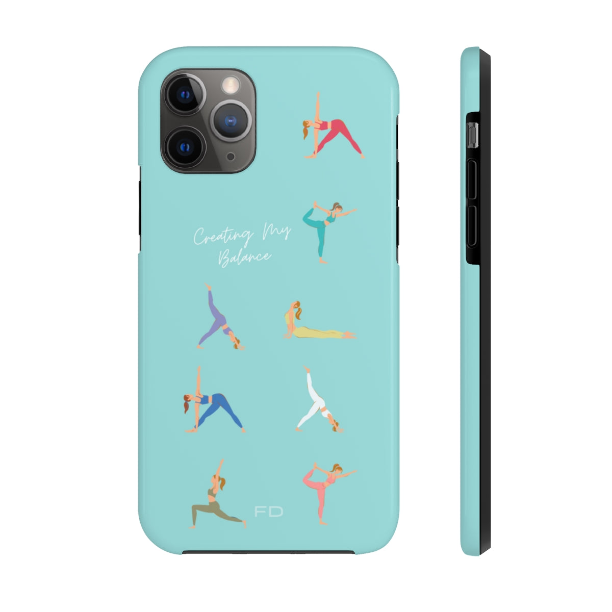 Blue iPhone Tough Case with Wireless Charging for Yoga Enthusiasts