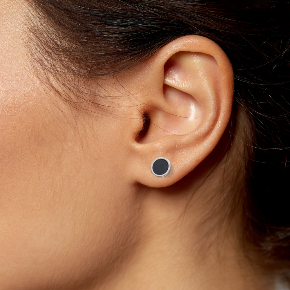 Black Stud Earrings for Both Genders