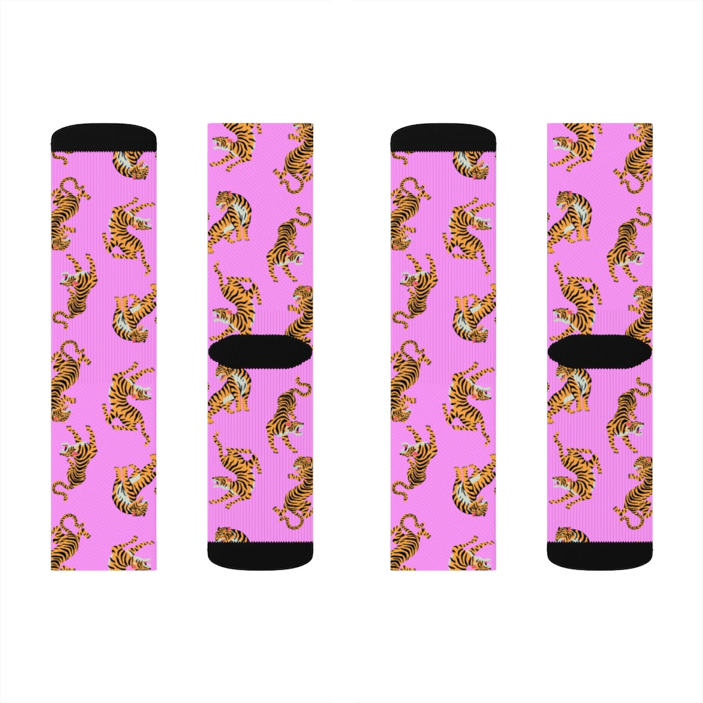 Pink Tiger Fun Novelty Socks