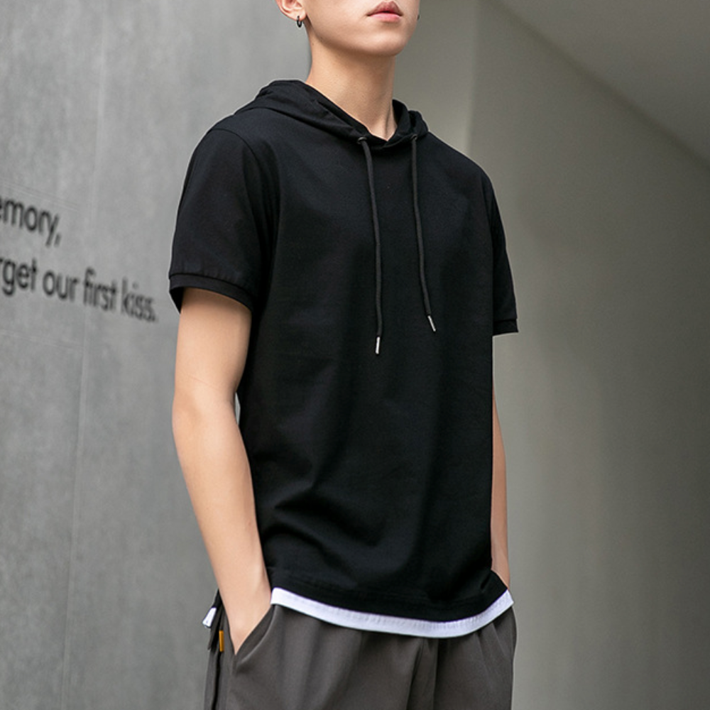 Short Sleeve Hooded Tee for Men