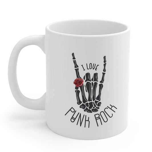 Punk Rock Skeleton Hand Mug
