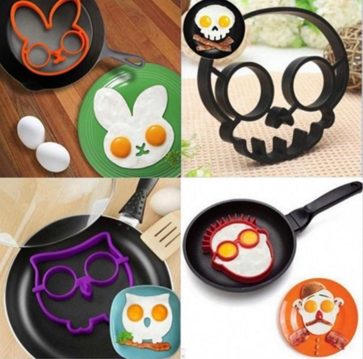 Cartoon Character Egg and Pancake Shaper Set - 6 Piece Collection