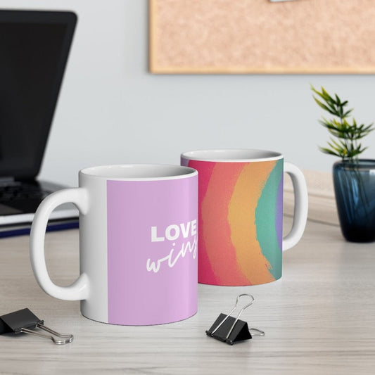 11oz Rainbow Love Wins Coffee Mug