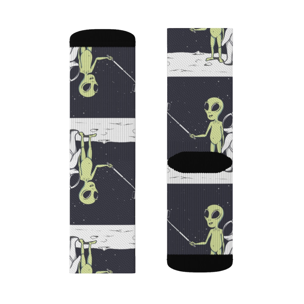 Quirky Extraterrestrial Selfie Socks