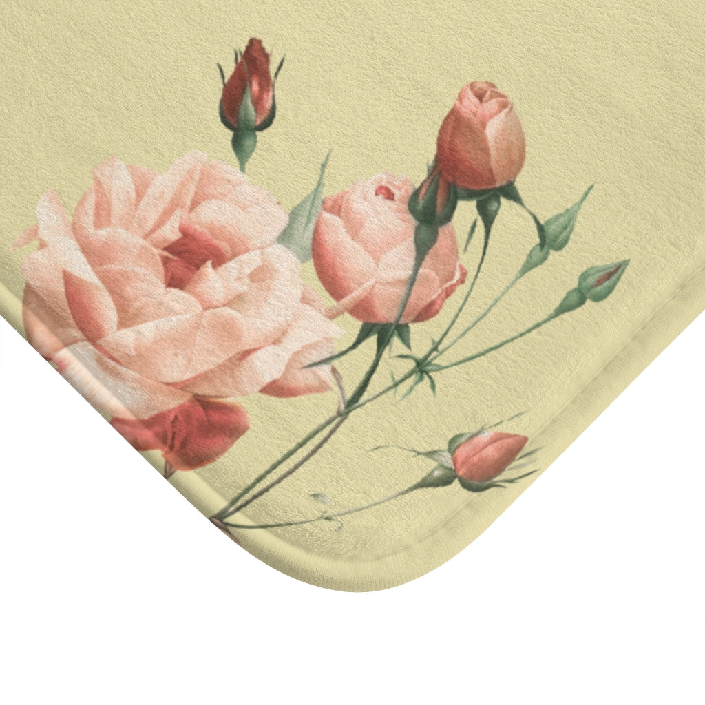 Floral Print Bath Mat - A Romantic Touch for Your Home