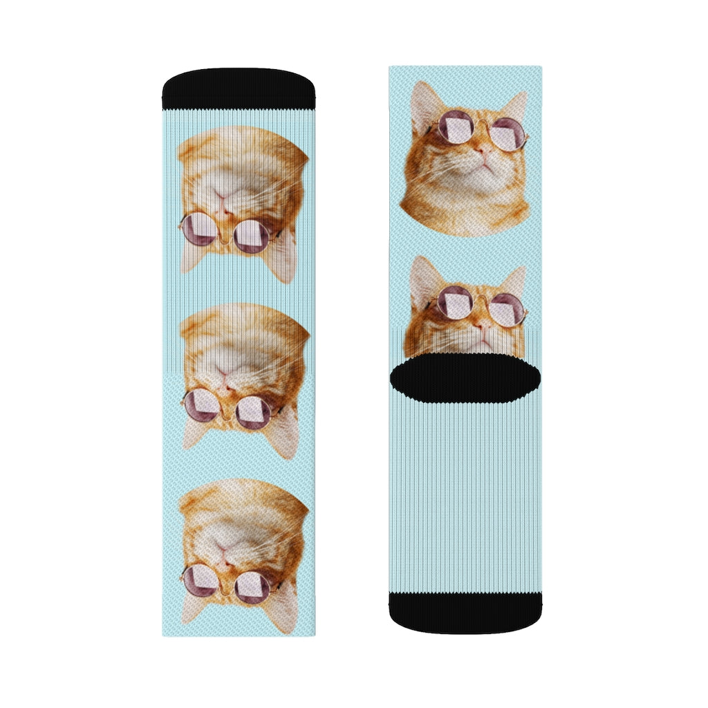 Socks with Cool Cat Wearing Shades
