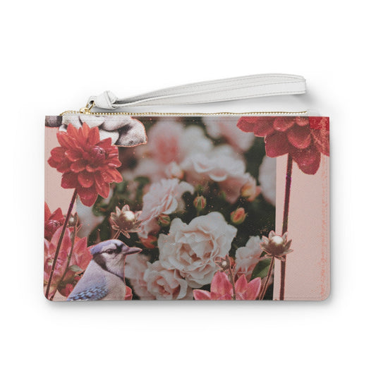 Floral Edgy Style Plant-Based Zippered Clutch Purse