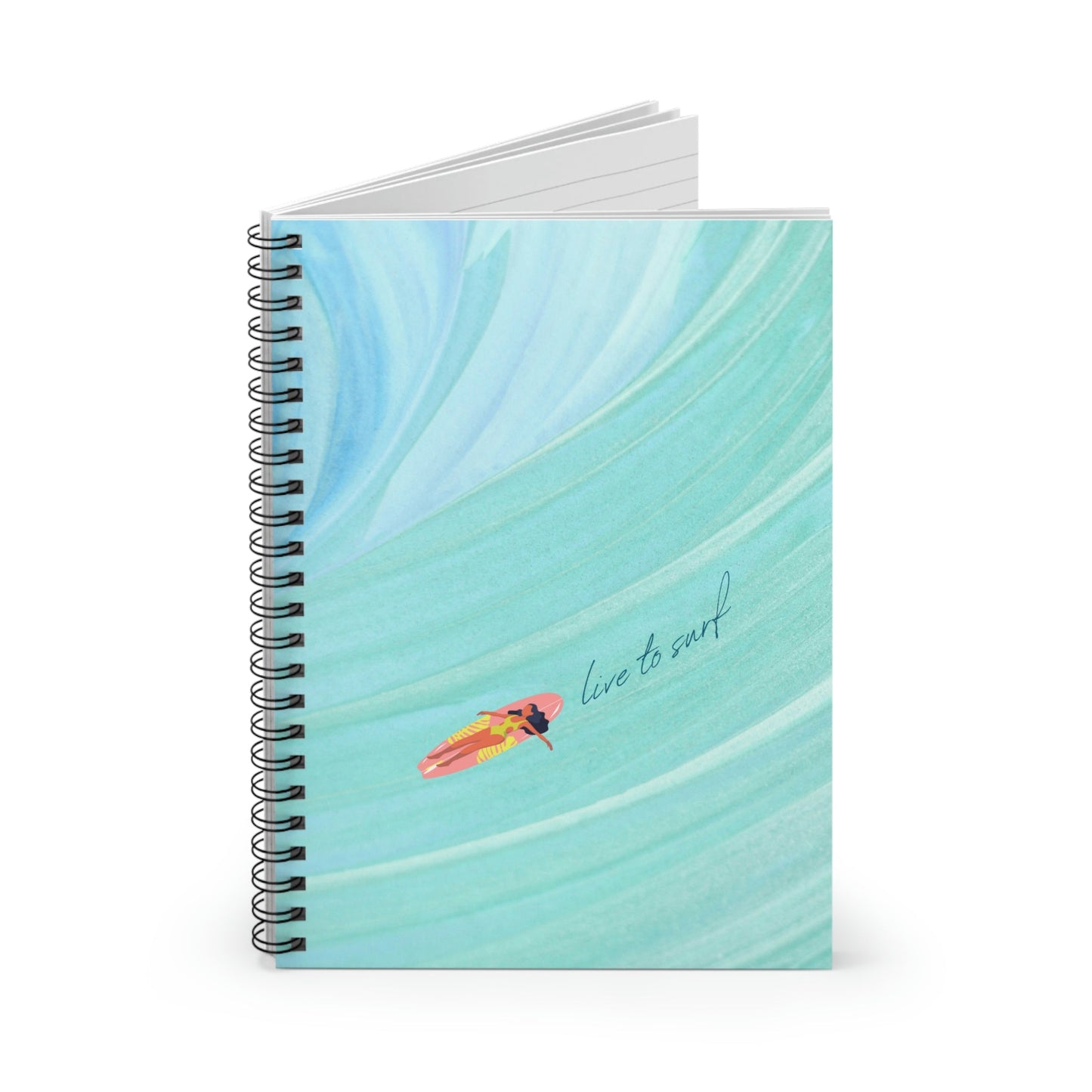 Ocean Spiral Notebook for Surfing Enthusiasts