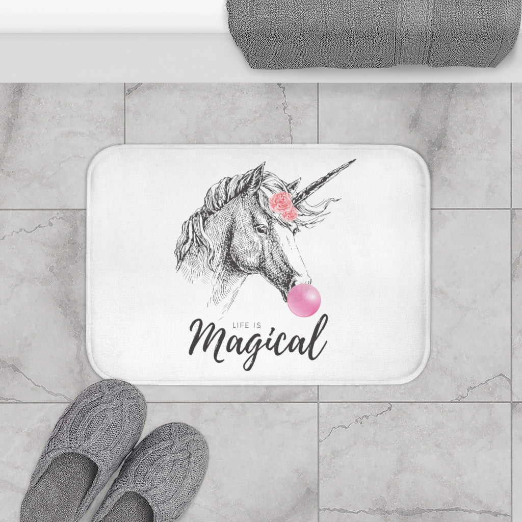 Life is Enchanting Unicorn Bubble Bath Mat