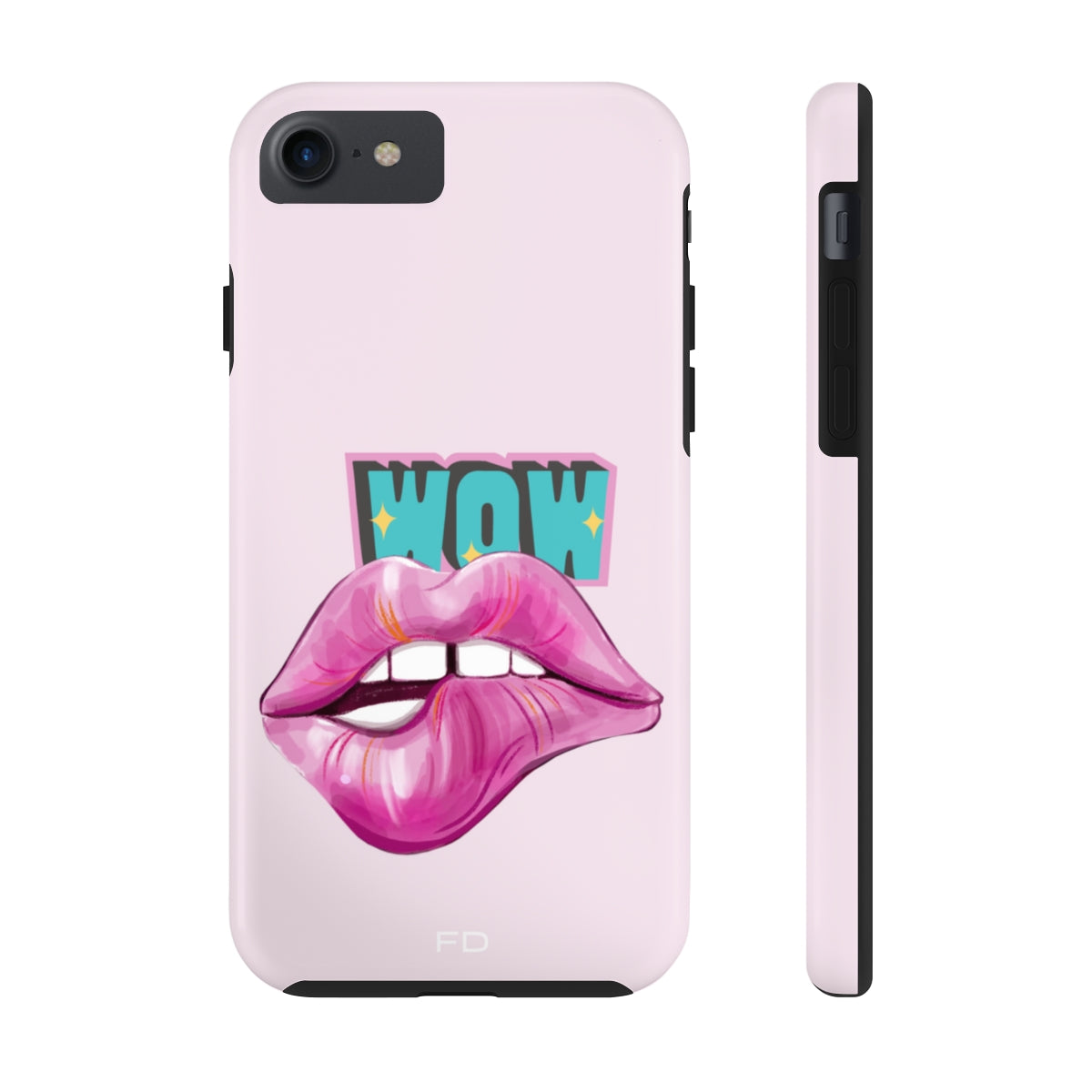Durable iPhone Case with Wireless Charging for Bold Lips Design