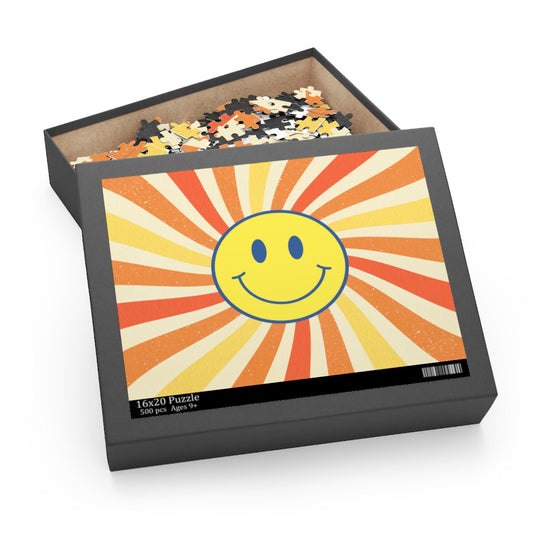 500-Piece Retro Smiley Face Puzzle: A Delightful Blast from the Past