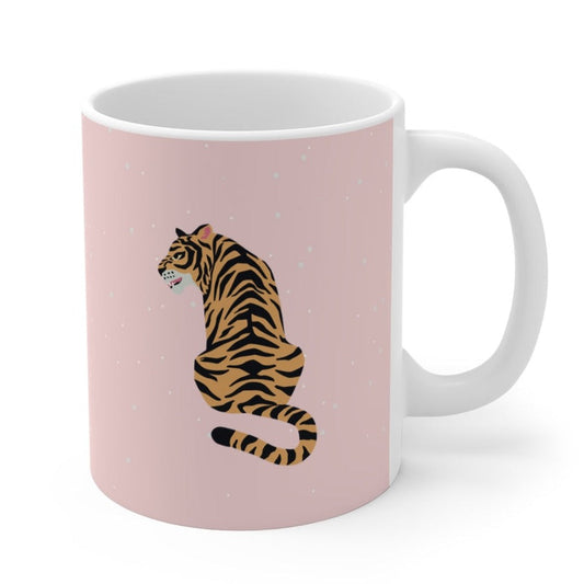 11 oz Pink Leopard Coffee Cup