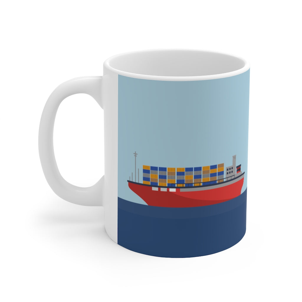 11oz Ceramic Mug - Cargo Vessel Design