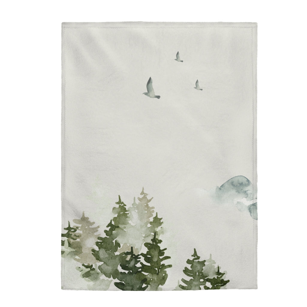 Forest Birds Plush Throw Blanket