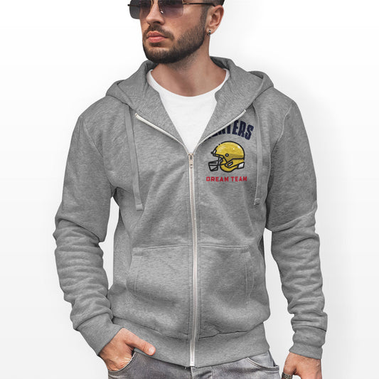 Football Themed Men's Zip-Up Hoodie