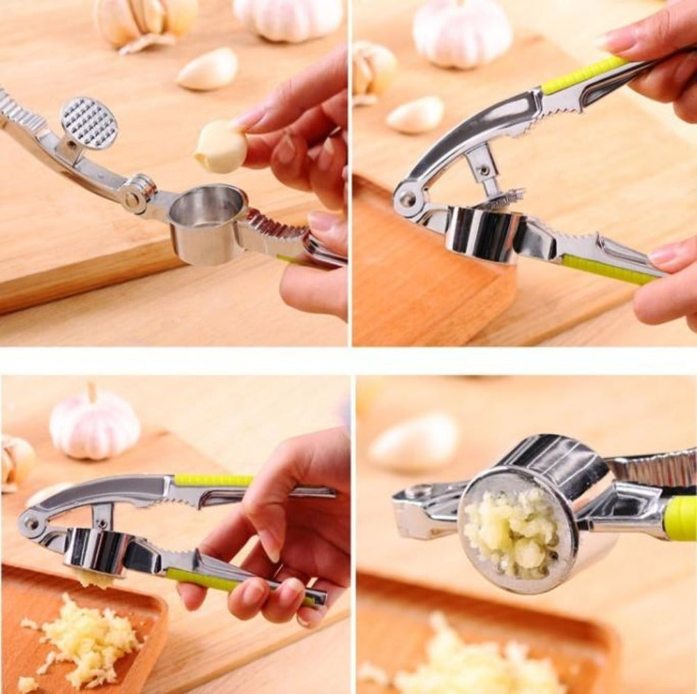 2-Piece Set of Versatile Food, Nut, and Garlic Stainless Steel Crackers