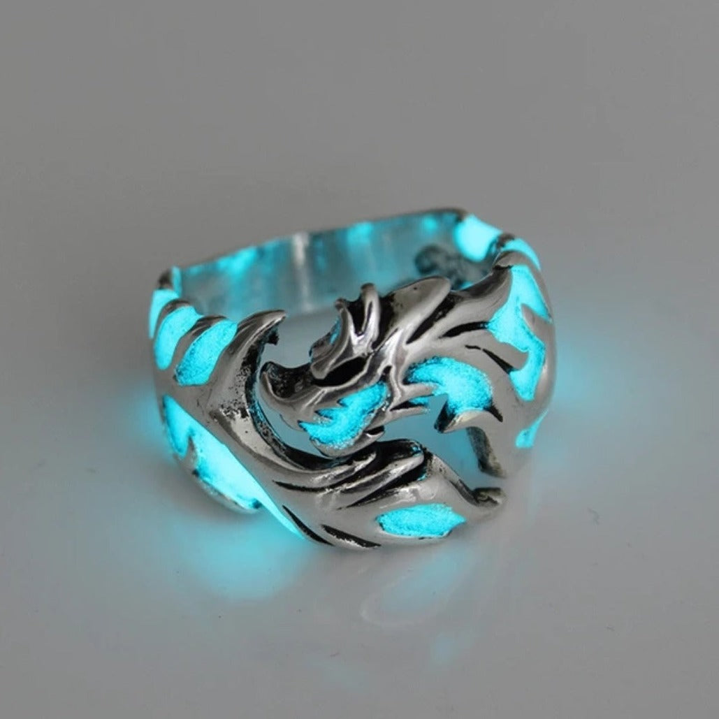 Glow in the Dark Dragon Ring for Men