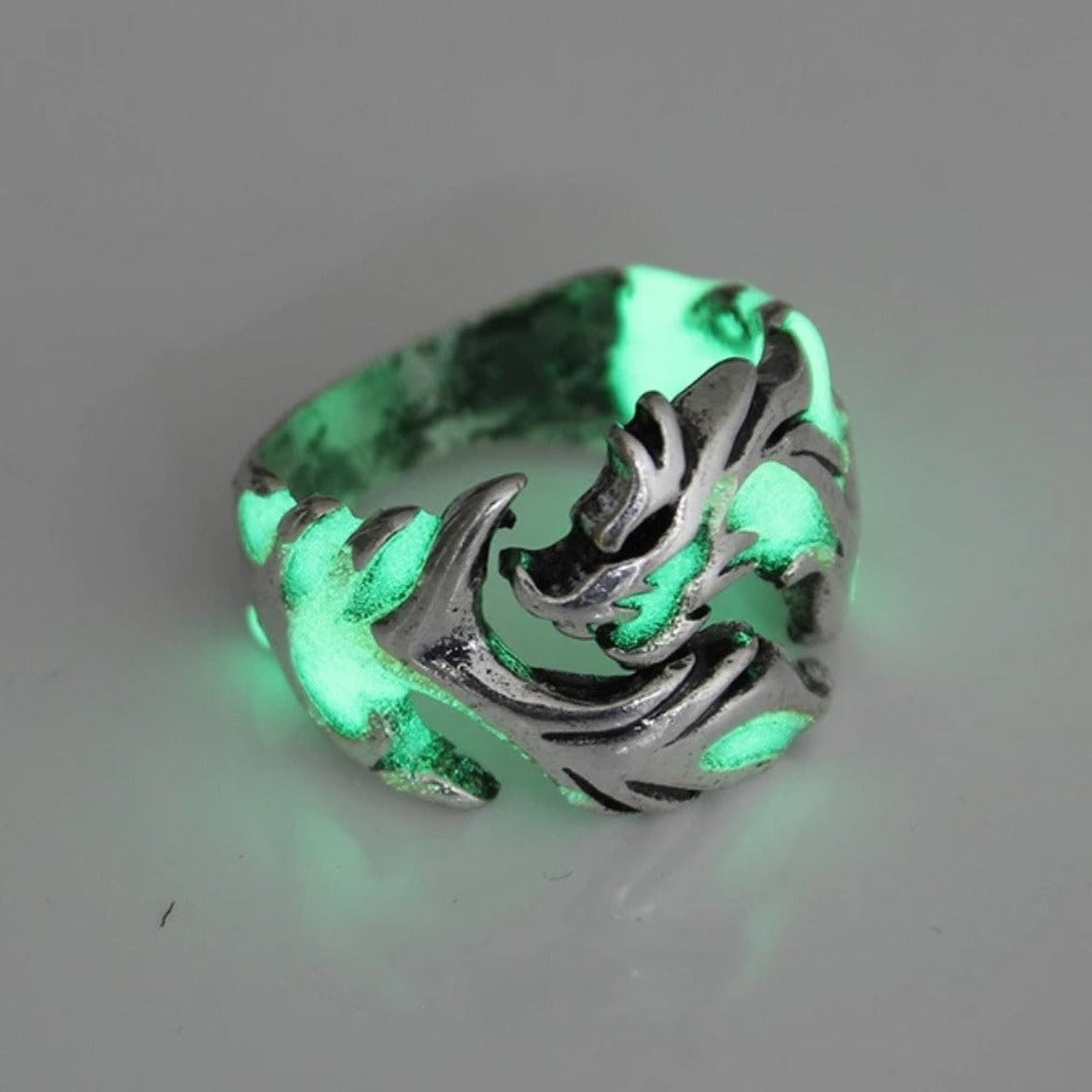 Glow in the Dark Dragon Ring for Men