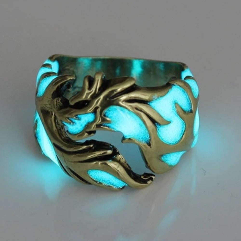 Glow in the Dark Dragon Ring for Men