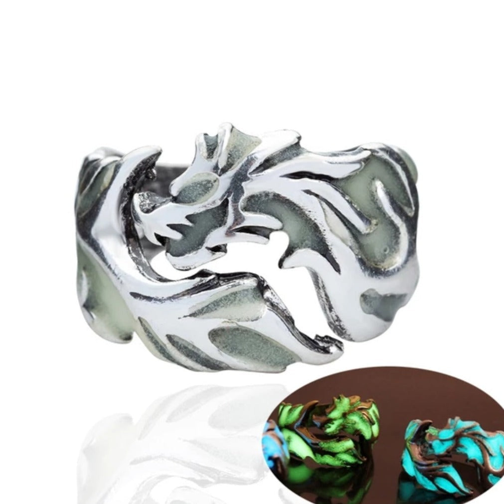 Glow in the Dark Dragon Ring for Men