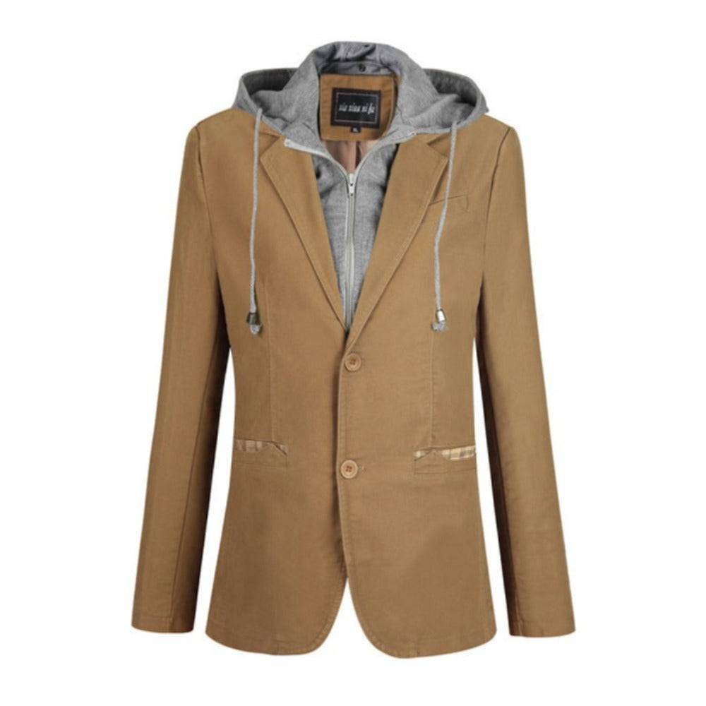 Black Hooded Blazer for Men's Urban Fashion