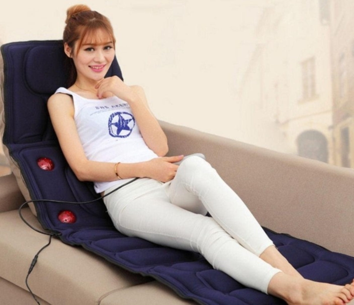 Massage Cushion Mattress with Full-Body Heat Therapy