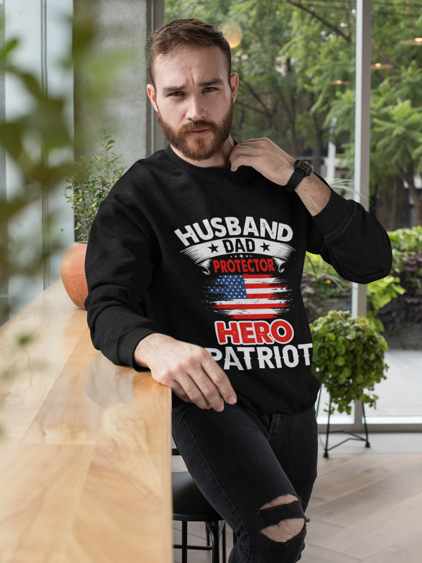 Protector Crewneck Sweatshirt - Ideal for Husbands and Dads