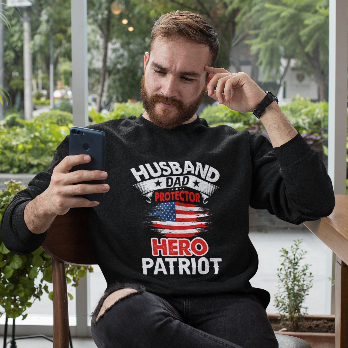 Protector Crewneck Sweatshirt - Ideal for Husbands and Dads