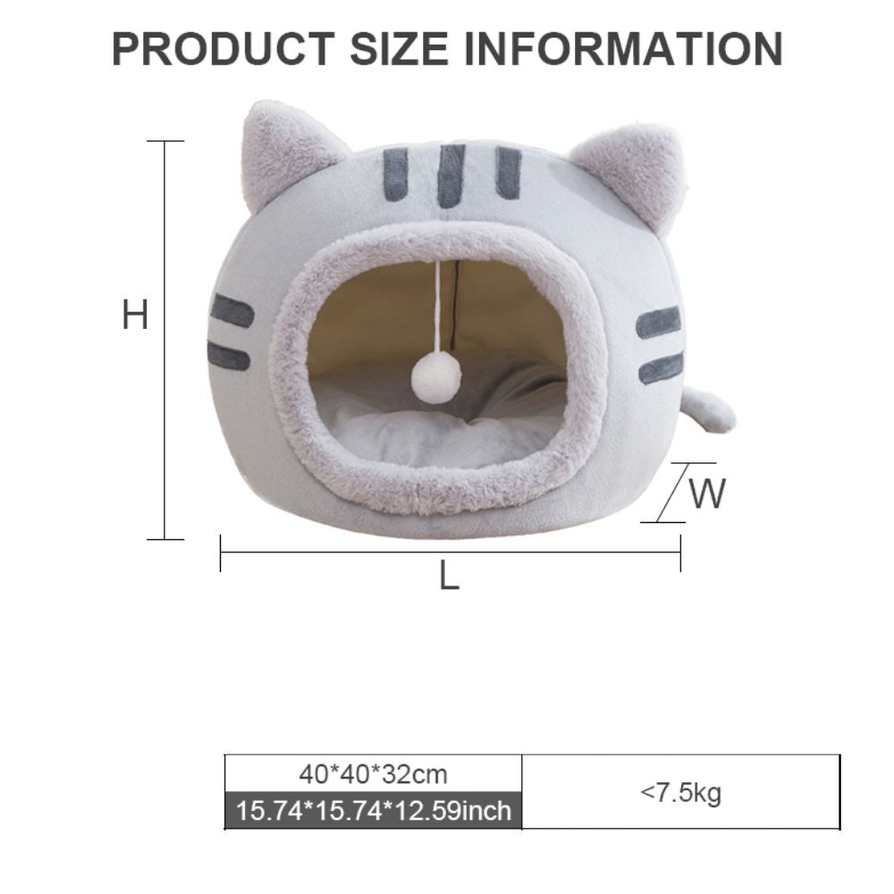 Cute Feline Head Pet Bed